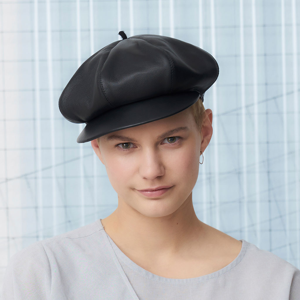 Beret With Cashmere By Barascon Grey One Size